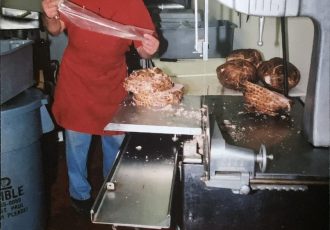 Pat making ham